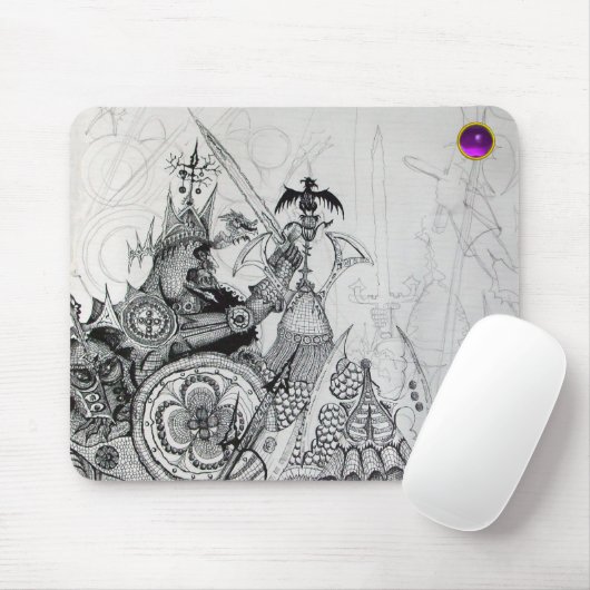 ゴシックの戦士、野蛮騎士、ファンタジー マウスパッド (マウス)