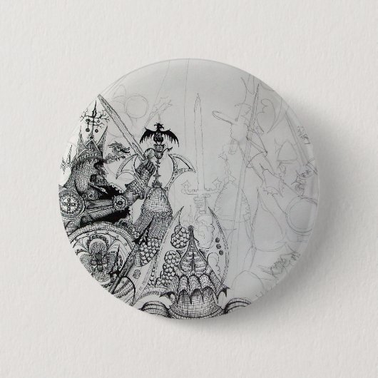 ゴシックの戦士、野蛮騎士、ファンタジー 缶バッジ (正面)