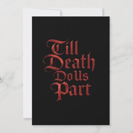 ゴシックの日付を保存 – Till Death Do Us Part 招待状 (裏面)