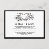 ゴシックの書籍の赤ちゃんシャワースカル&花 エンクロージャーカード (正面)