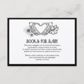 ゴシックの書籍の赤ちゃんシャワースカル&花 エンクロージャーカード (正面)