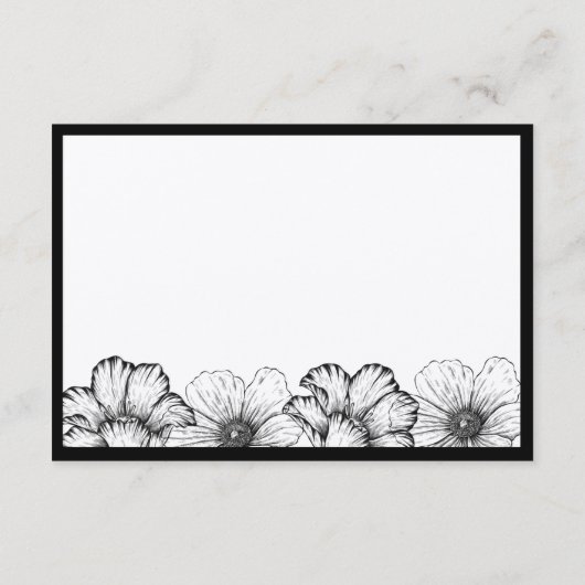 ゴシックの書籍の赤ちゃんシャワースカル&花 エンクロージャーカード (裏面)