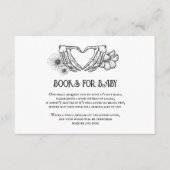 ゴシックの書籍の赤ちゃんシャワースカル&花 エンクロージャーカード (正面)