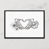 ゴシックの書籍の赤ちゃんシャワースカル&花 エンクロージャーカード (裏面)