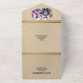 ゴシックの死まで一部の紫色の新郎新婦シック オールインワン招待状 (外側)