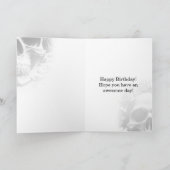 ゴシックの死スカルとバラ誕生日カード カード (内部)