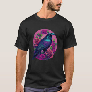 ゴシックの渡りバラ魅惑ヴィンテージフローラクロウゴ Tシャツ