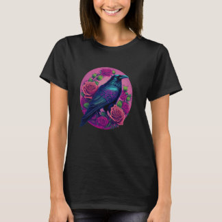 ゴシックの渡りバラ魅惑ヴィンテージフローラクロウゴ Tシャツ