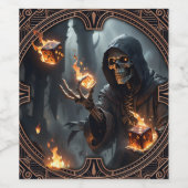 ゴシックの炎、燃えているサイコロの守護者。 ワインラベル (シングルラベル)