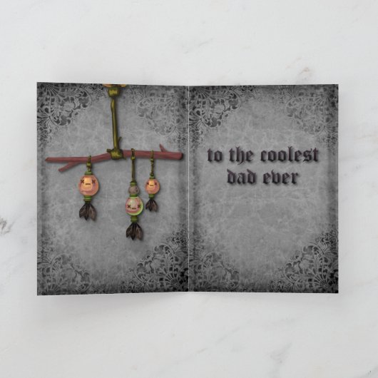 ゴシックの父のワタリガラスの父の日カード カード (内部)