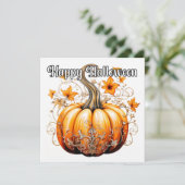 ゴシックの秋の収穫期ハロウィーンカボチャ カード (スタンド正面)