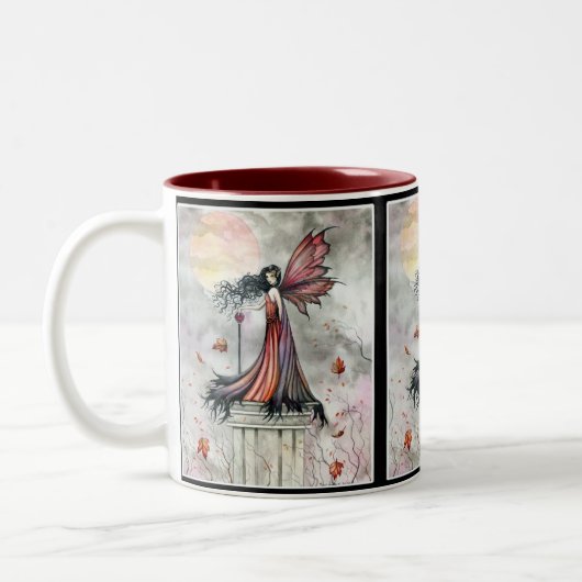 ゴシックの秋の妖精マグby Molly Harrison ツートーンマグカップ (左)