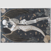 ゴシックの結婚スケルトンマーメイドスカルのデコパージュ 薄葉紙 (正面)