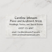 ゴシックの血まみれのピアノ名刺 名刺 (裏面)