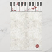 ゴシックの血まみれのピアノ文房具 便箋 (正面)