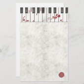 ゴシックの血まみれのピアノ文房具 便箋 (正面/裏面)