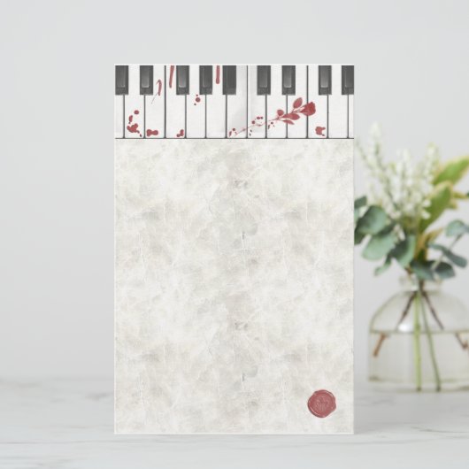 ゴシックの血まみれのピアノ文房具 便箋 (スタンド正面)