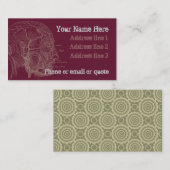 ゴシックの解剖学の頭部の名刺の赤 名刺 (正面/裏面)