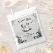 ゴシックの赤ちゃんシャワーロッキングホース柔らかい灰色 フェイバーバッグ (クリップ留めされた状態)