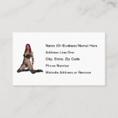 ゴシックの黒い革のパンクの吸血鬼の女性 名刺 (裏面)