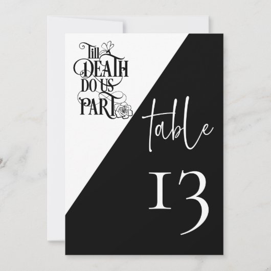 ゴシックは死ぬまで我々のテーブル結婚番号を行う 招待状 (正面)