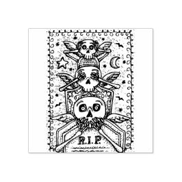 ゴシックは、悪を参照して、墓地のスケルトンのゴムのスタンプ ラバースタンプ