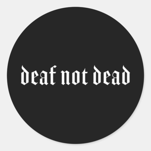 ゴシックろうASLハンドジェスチャーろう難聴Awa ラウンドシール (正面)