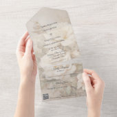 ゴシックアイボリーバラシルエットQRコード オールインワン招待状 (貼ってはがせる)