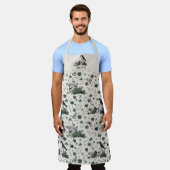 ゴシックアイボリー花嫁またはダイフローラスカル結婚ズ エプロン (着用した状態)