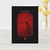 ゴシックアイラブエストドクターこうもりバレンタインデー  カード (黄色い花)