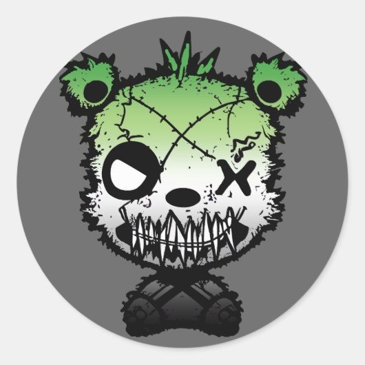 ゴシックアロマティックプライド旗色クマ ラウンドシール (正面)