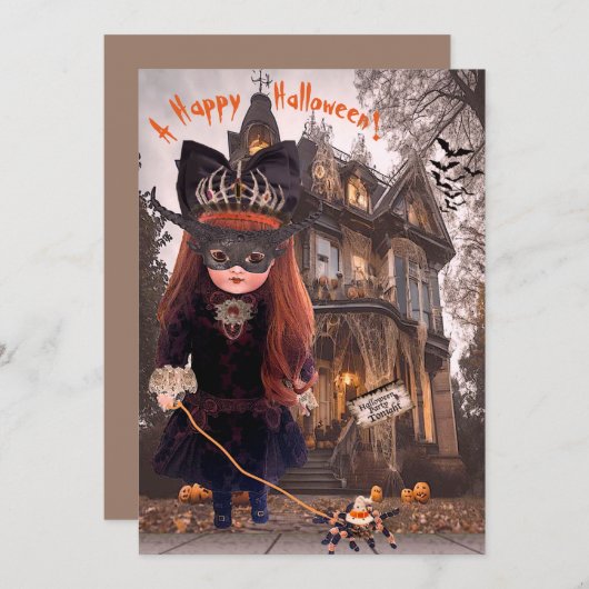ゴシックアンティークドールハロウィンカード シーズンカード (正面/裏面)