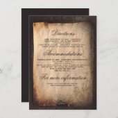 ゴシックアンティーク結婚の詳細 – 情報 エンクロージャーカード (正面/裏面)