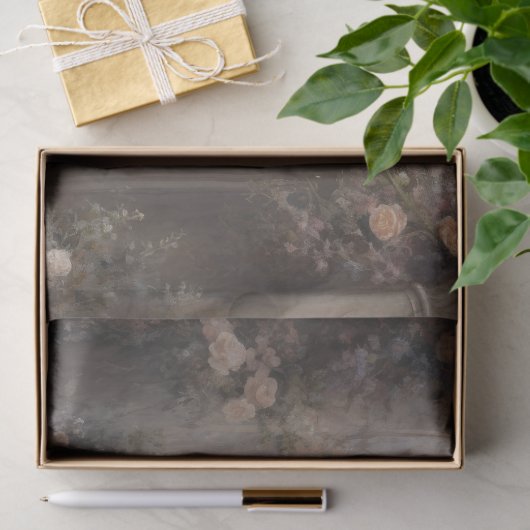 ゴシックアーチとピアノと花模様のデコページ 薄葉紙 (ギフト)