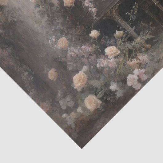 ゴシックアーチとピアノと花模様のデコページ 薄葉紙 (詳細)