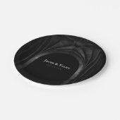 ゴシックアーチエレガントなウェディングダークブラック&ホワイト ペーパープレート (アングル)