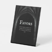 ゴシックアーチエレガントなウェディングダークブラック&ホワイト 台座サイン (正面)