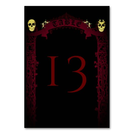 ゴシックアーチトレリスとスカル結婚ズ テーブルナンバー (正面)