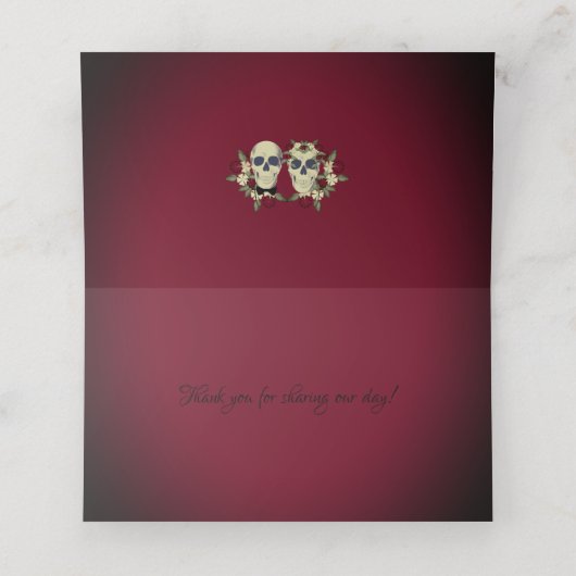 ゴシックアーチトレリスとスカル結婚ズ プレイスカード (内部開封)