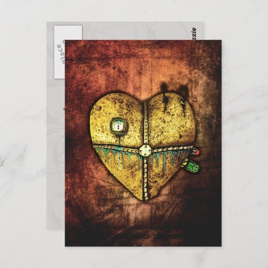 ゴシックアートのハートが欠けているポストカード ポストカード (正面/裏面)