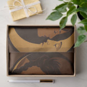 ゴシックアートデコの少女と三日月デコパージュ 薄葉紙 (ギフト)