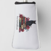 ゴシックアートブラックキャットアンティークブックスクリムゾンバラ ゴルフヘッドカバー (回転90)