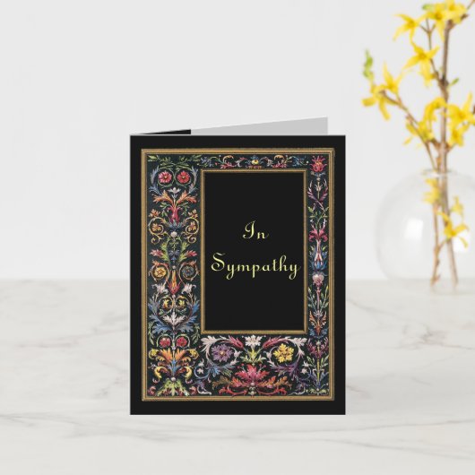 ゴシックアート小さな同情カード編集可能 カード (黄色い花)