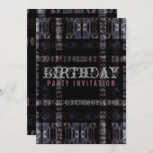 ゴシックインダストリアル ダーク バースデーパーティー 招待状 (正面/裏面)