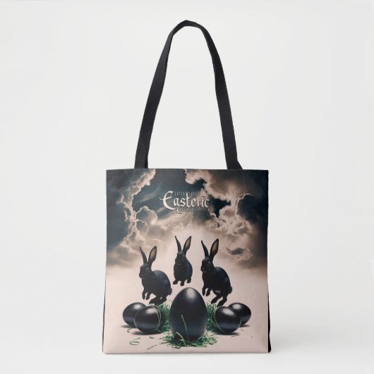 ゴシックイースター – ダークバンニー&ミステリアスなエッグトット トートバッグ (正面)