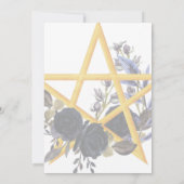 ゴシックウィッカ信者フローラ星形五角形ハンストインビタティ 招待状 (裏面)