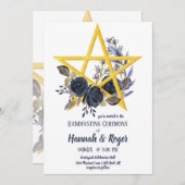 ゴシックウィッカ信者フローラ星形五角形ハンストインビタティ 招待状 (正面/裏面)