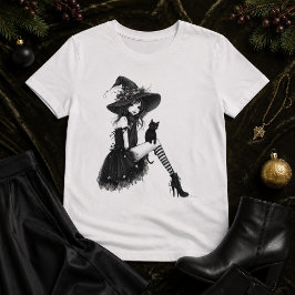 ゴシックウィッチの静寂 - ウィッチコアの暗いエレガンス Tシャツ