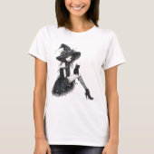 ゴシックウィッチの静寂 - ウィッチコアの暗いエレガンス Tシャツ (正面)