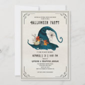 ゴシックウィッチハットヴィンテージ大人ハローウィンパーティ 招待状 (正面)